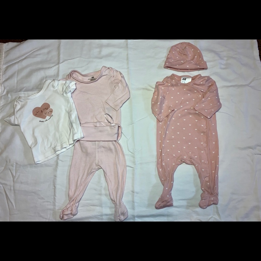 Newborn baby girl clothes bundle